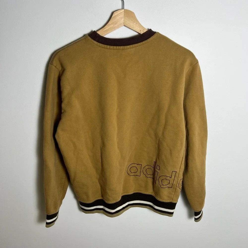 VTG 80s Adidas Originals Sweatshirt Mens Medium Brown Trefoil Logo Fleece